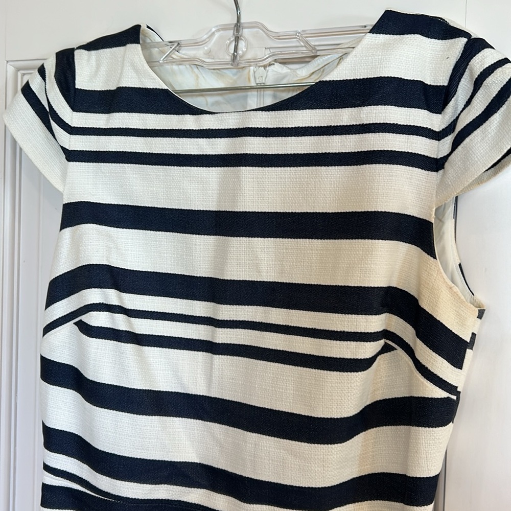 Blue and White Striped Dress